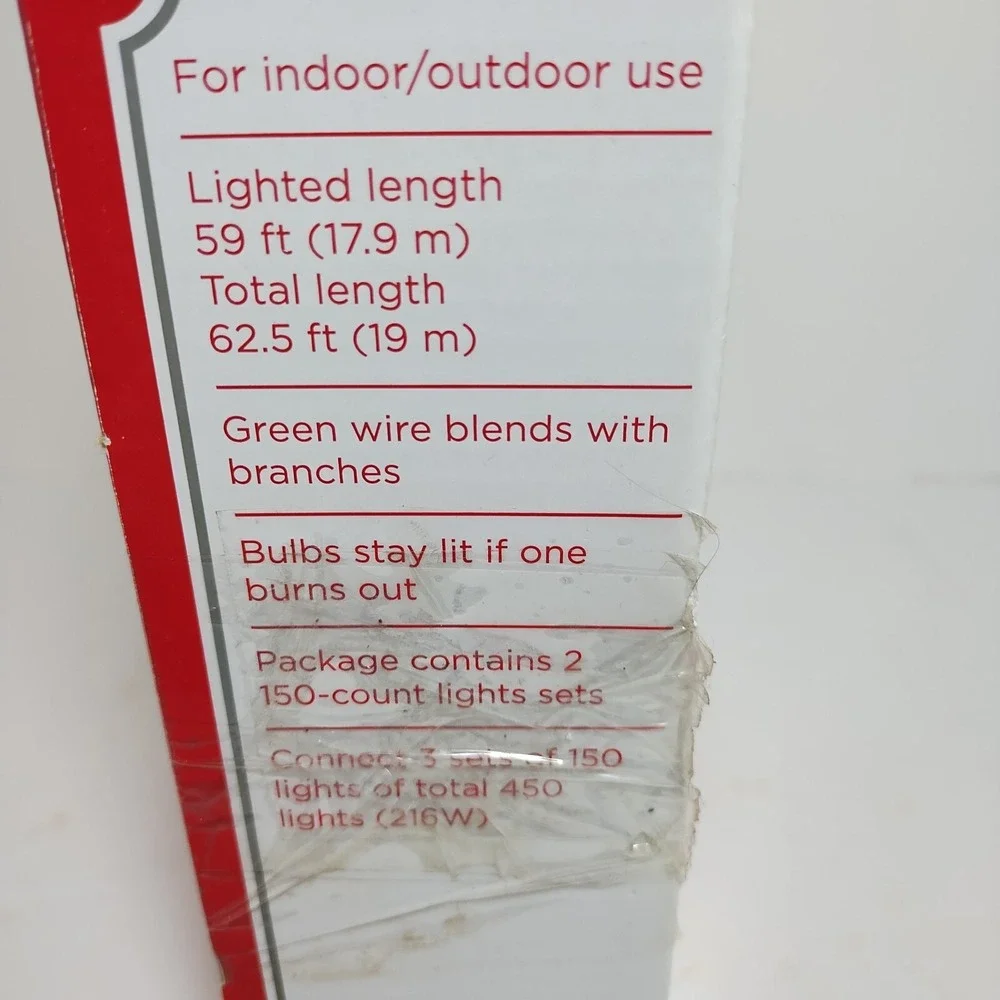 Holiday‎ Time 300 Clear Mini Lights Green Wire 59 Ft Indoor Outdoor
